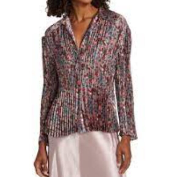CALIgirls Pleated Fluted Long Sleeve Blouse  SZXL - Picture 1 of 12
